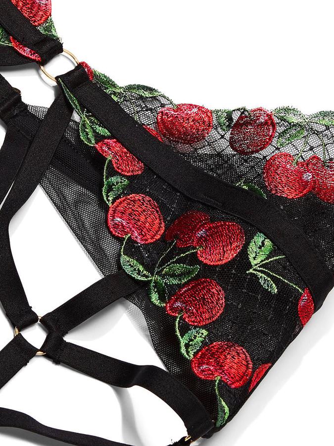Cherry Embroidery Garter Belt image number 3