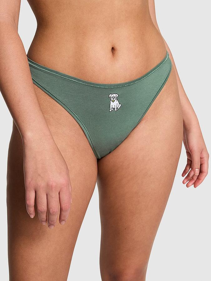 Cotton High-Leg Thong Panty image number 0