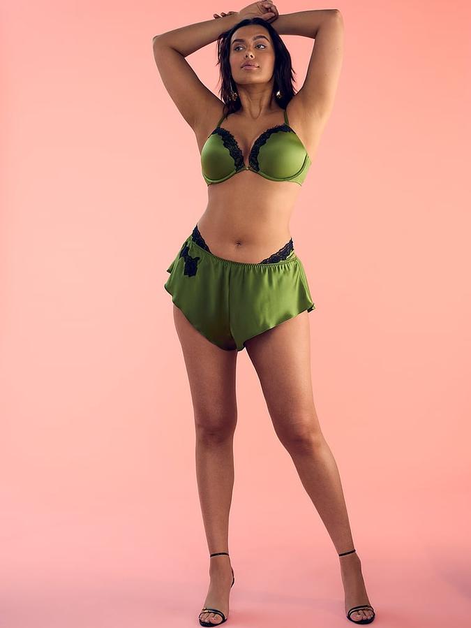 Lace-Trim High-Leg Thong Panty image number 3