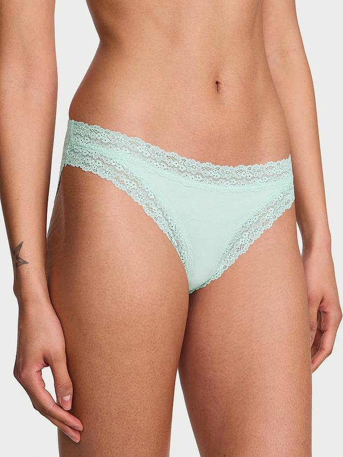 Cotton Lace-Trim Bikini Panty