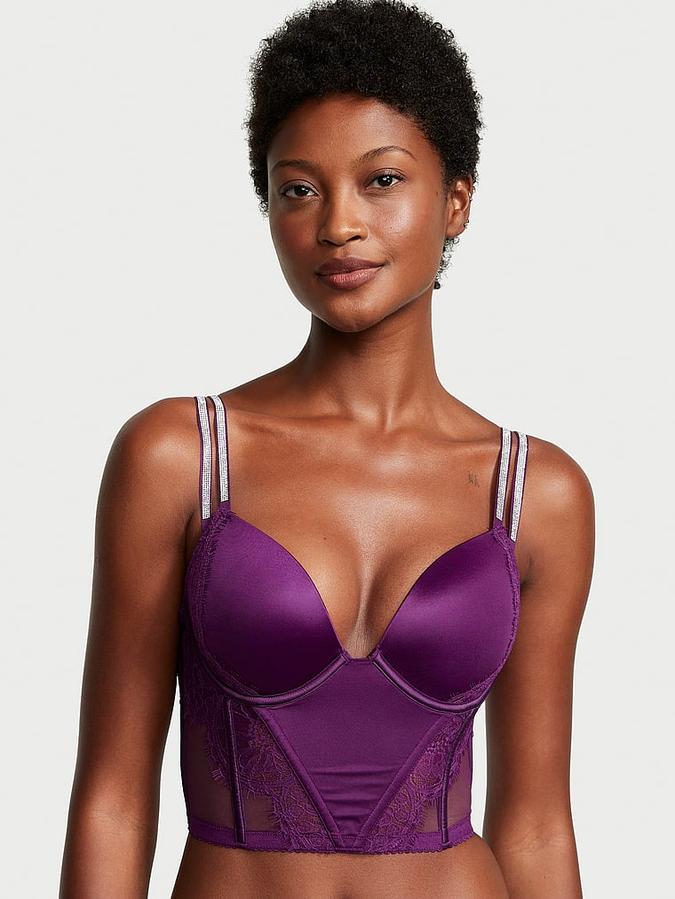 Double Shine Strap Lace Push-Up Corset Top image number 0