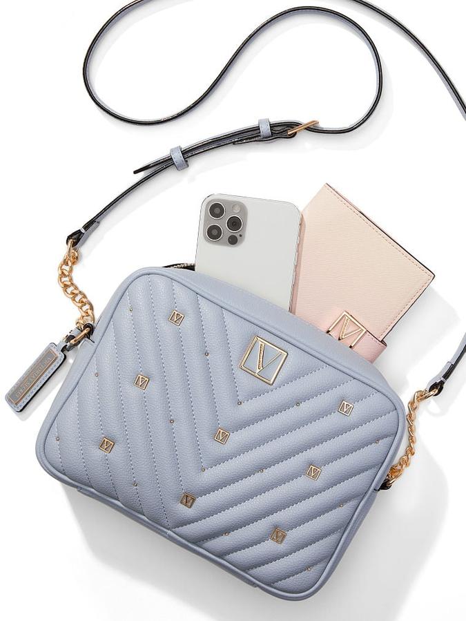 The Victoria Top-Zip Crossbody Vquilt Novelty Blue image number 4