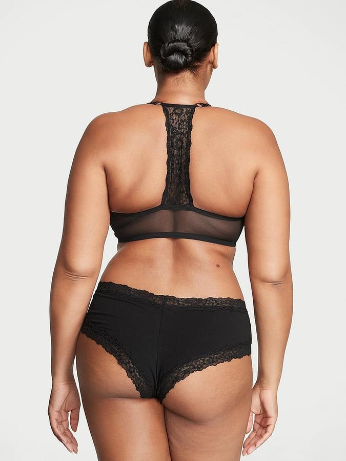 Lace-Waist Cotton Cheeky Panty image number 1