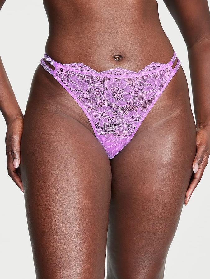 Double Shine Strap Lace Brazilian Panty image number 0