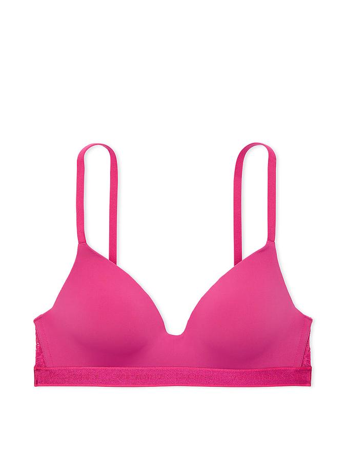Lightly Lined Wireless Lace-Trim Bra image number 2