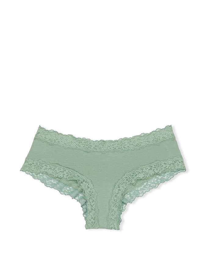 Lace-Waist Cotton Cheeky Panty image number 2