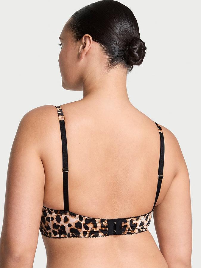 Rose Lace & Satin Unlined Plunge Demi Bra image number 1