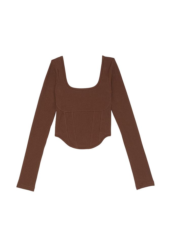 The Cinched Long-Sleeve Corset Top image number 0