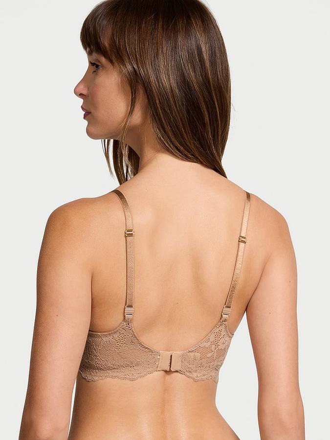 Beige Lace Lightly Lined Classic Coverage Demi Bra Lace Lightly Lined Classic Coverage Demi Bra