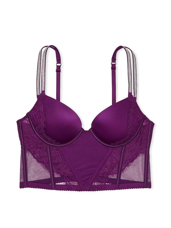 Double Shine Strap Lace Push-Up Corset Top image number 2