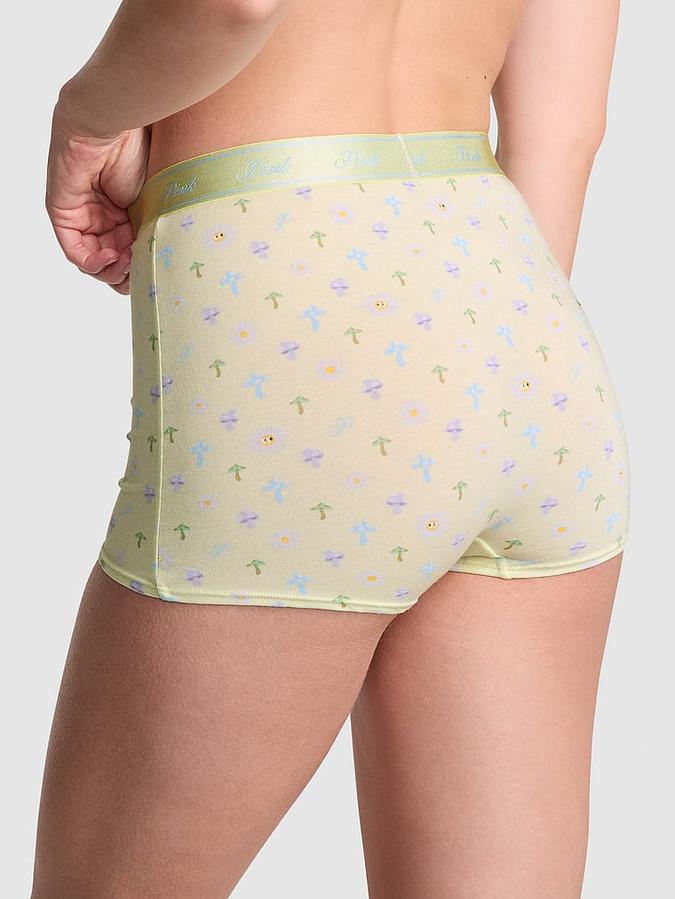 Logo Cotton High-Waist Boyshort Panty