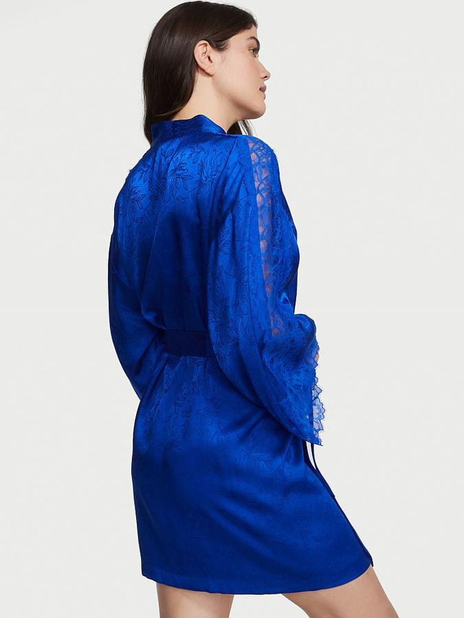 Lace Inset Jacquard Robe image number 1