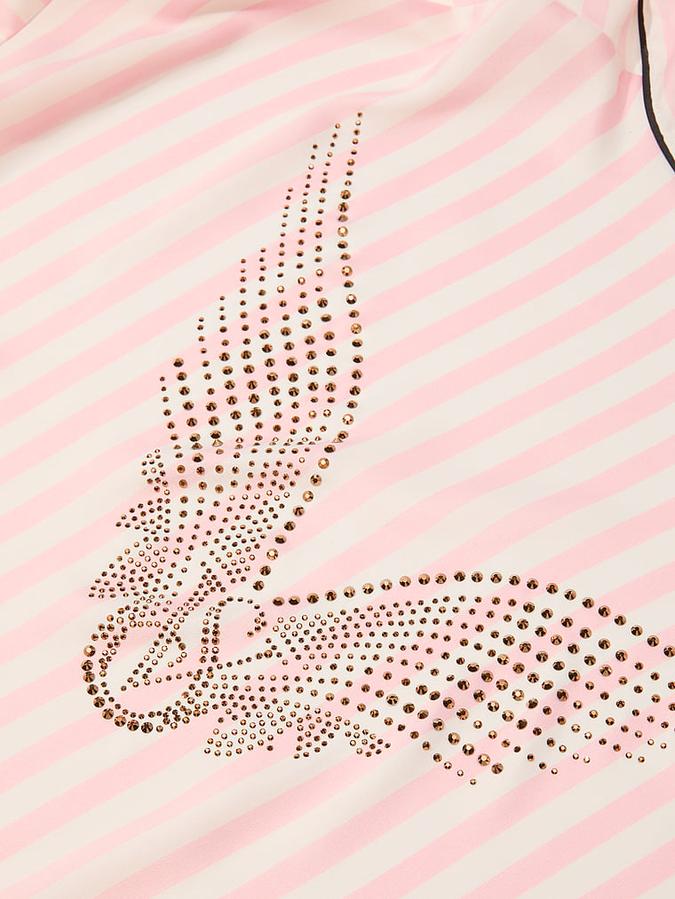 Victoria's Secret Backstage Satin Sparkle Short Robe image number 4