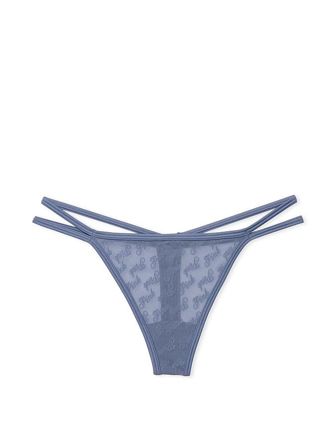 Logo Mesh Strappy Thong Panty image number 2