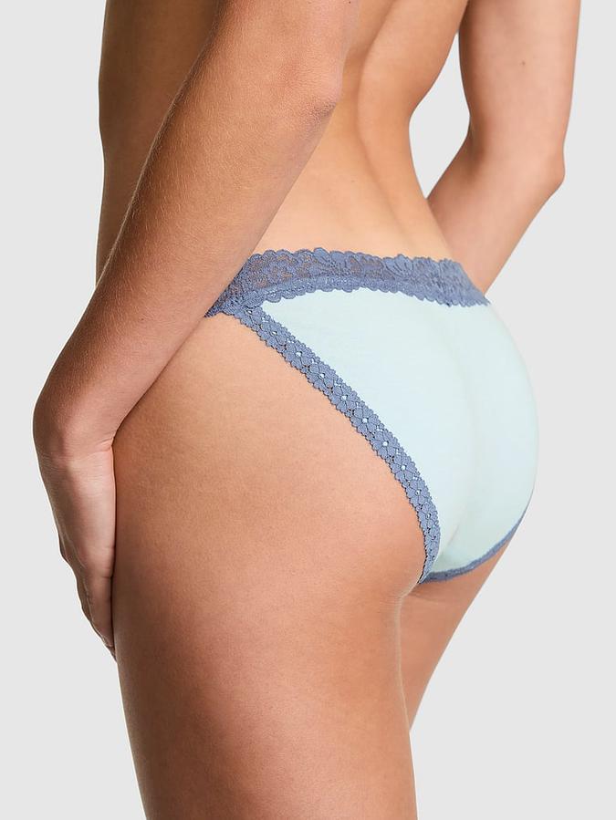 Cotton Lace-Trim Bikini Panty