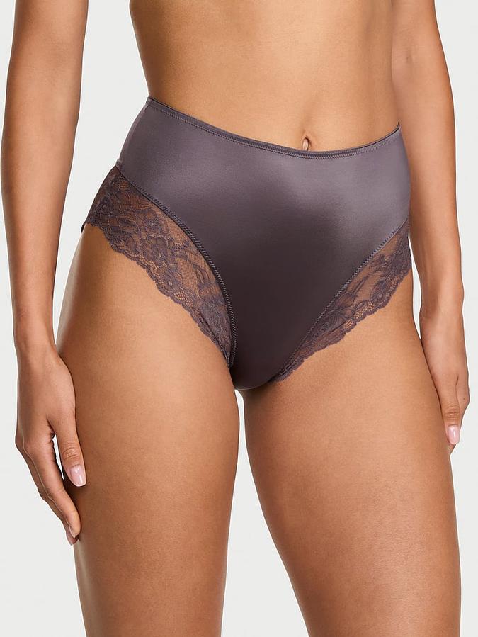 Smooth Lace-Trim High-Waist Brief Panty