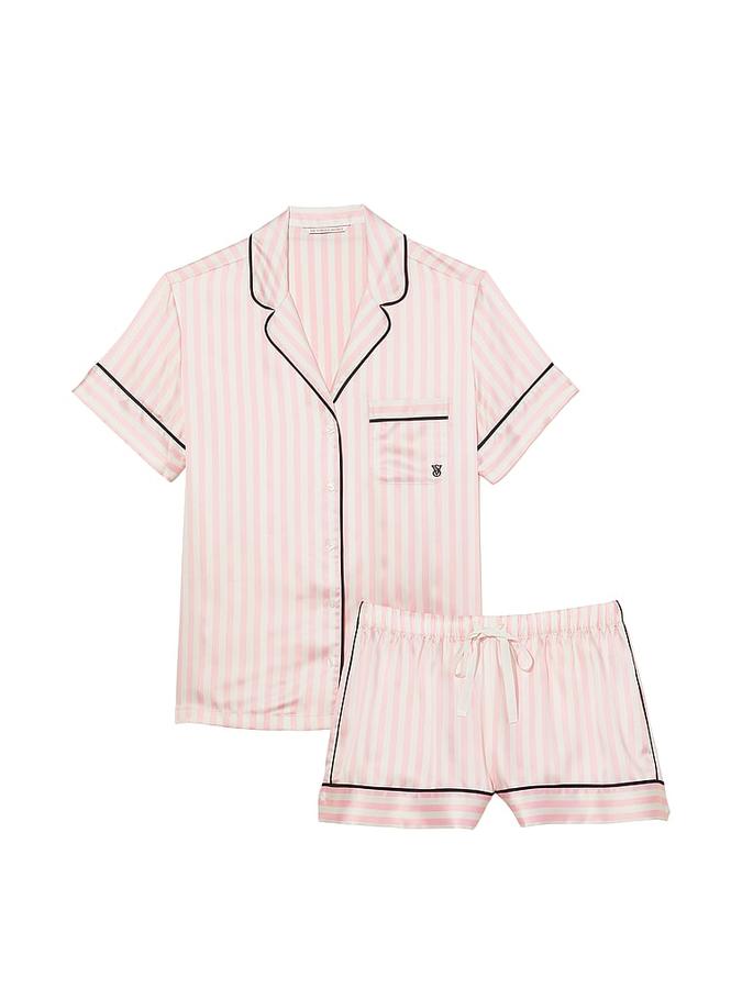 Glazed Satin Short Pajama Set image number 2