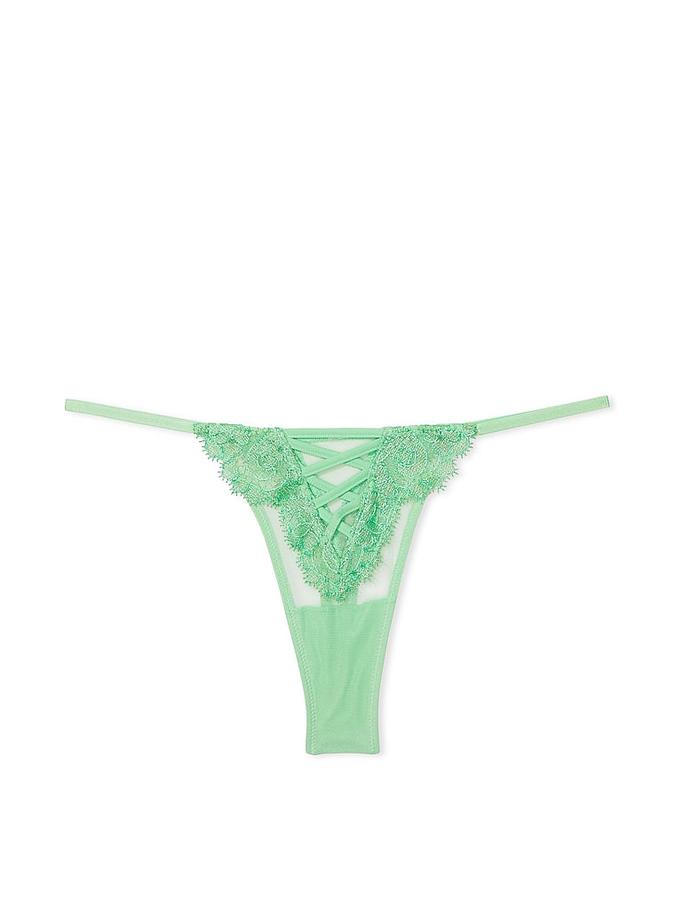 Boho Floral Embroidery Thong Panty