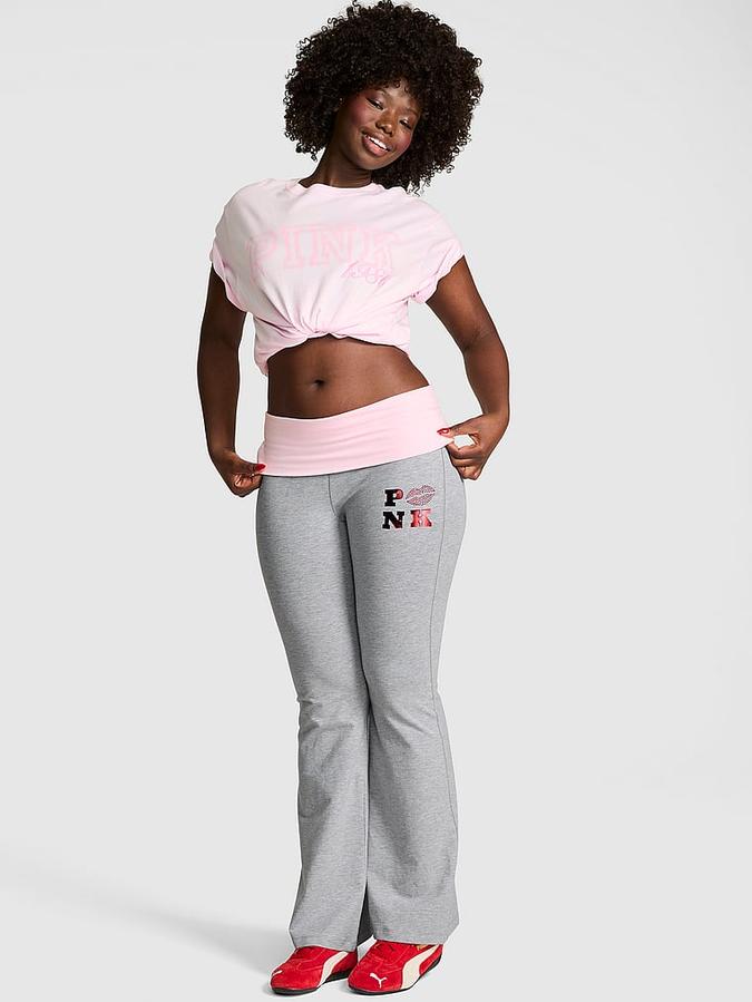 All-Day Cotton Foldover Flare Leggings