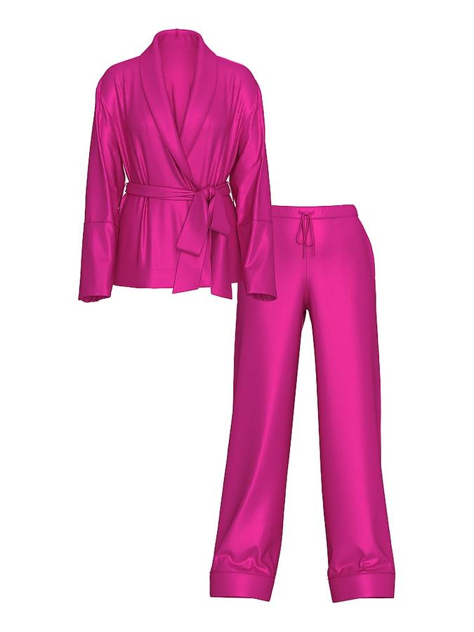 Luxe Satin Wrap Top & Pant Set image number 2