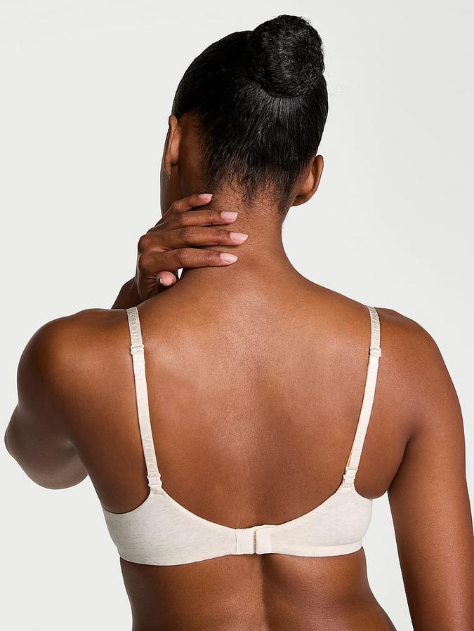 Cotton Logo Hardware Lightly Lined Demi Bra image number 1