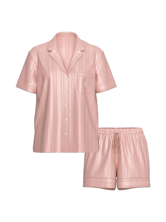 Glazed Satin Short Pajama Set image number 2