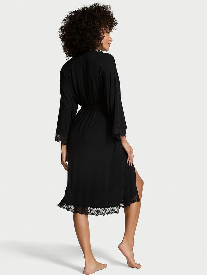 SoSoft&trade; Modal Lace-Trim Robe