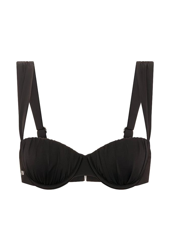 Ruched Push-Up Balconette Bikini Top image number 2