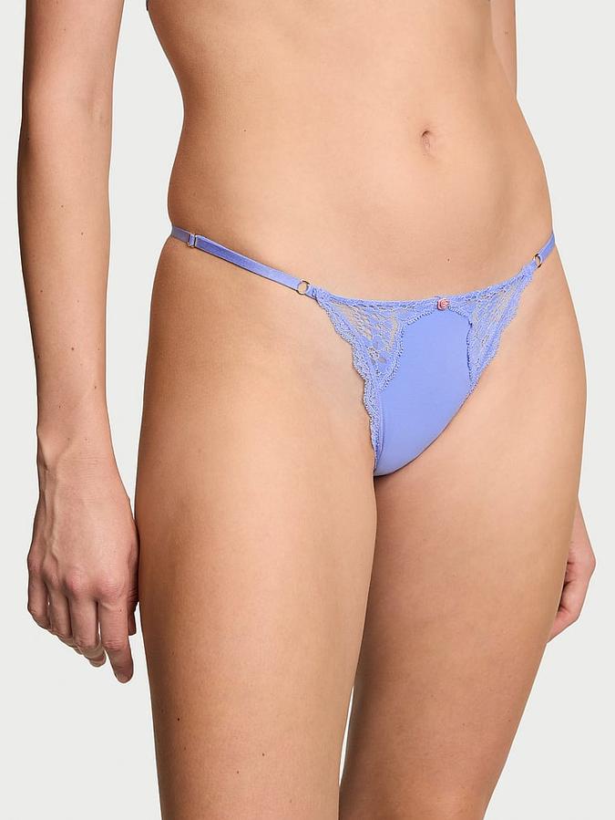 Lace-Trim Adjustable V-String Panty