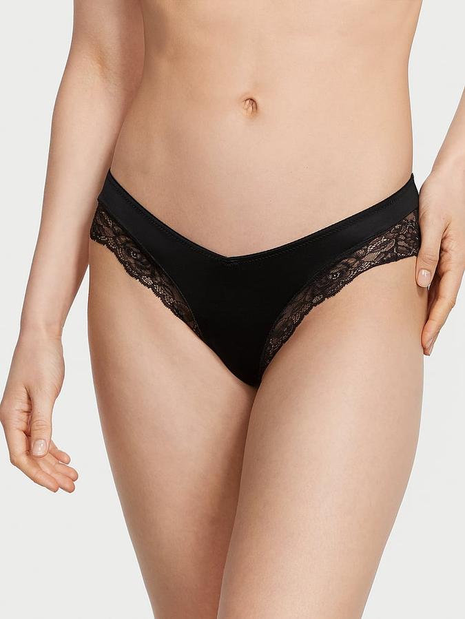 Rose Lace-Trim High-Leg Cheeky Panty