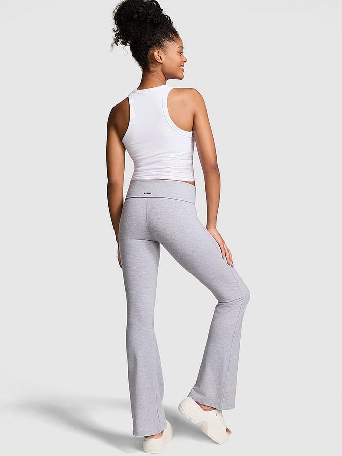 All-Day Cotton Foldover Flare Leggings image number 1