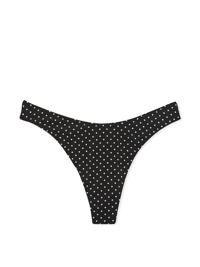 Stretch Cotton High-Leg Scoop Thong Panty image number 1