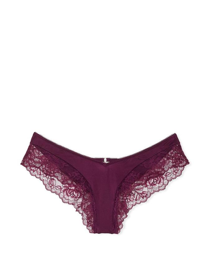 Rose Lace-Trim High-Leg Cheeky Panty image number 2