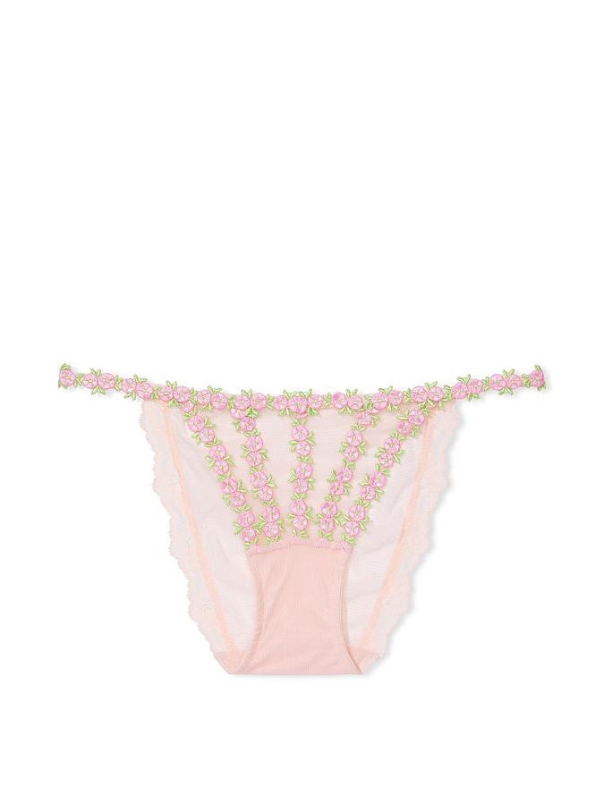 Rosebud Embroidery String Bikini Panty image number 2