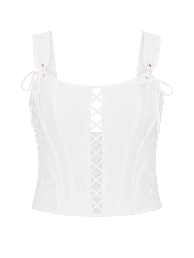 Lace & Cotton Corset Top image number 2