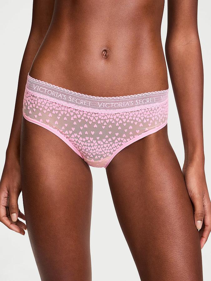 Logo Flocked Hearts Hiphugger Panty image number 0