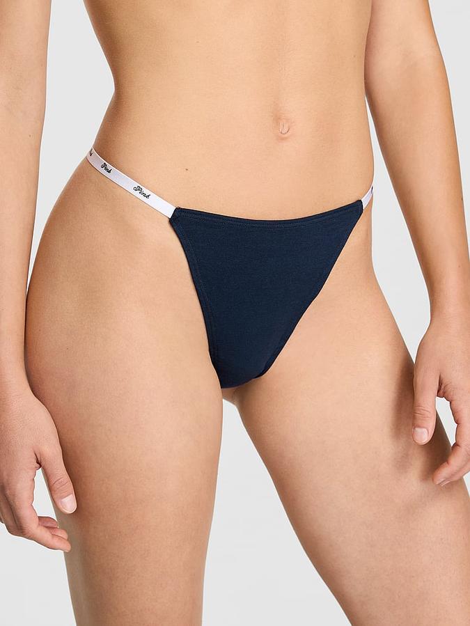 Logo Cotton Scoop Thong Panty