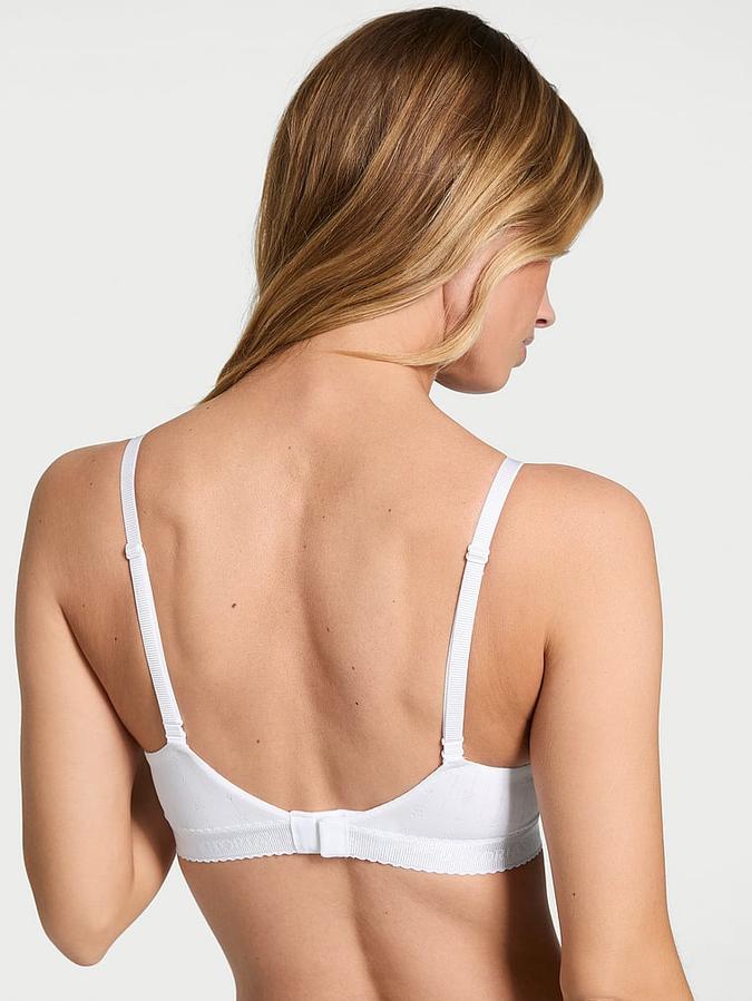 Pointelle Logo Lightly Lined Wireless Bra image number 1
