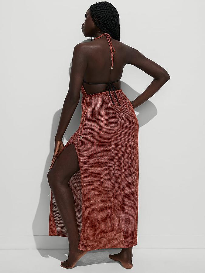 Beachwear Crochet Metallic Plunge Dress image number 1