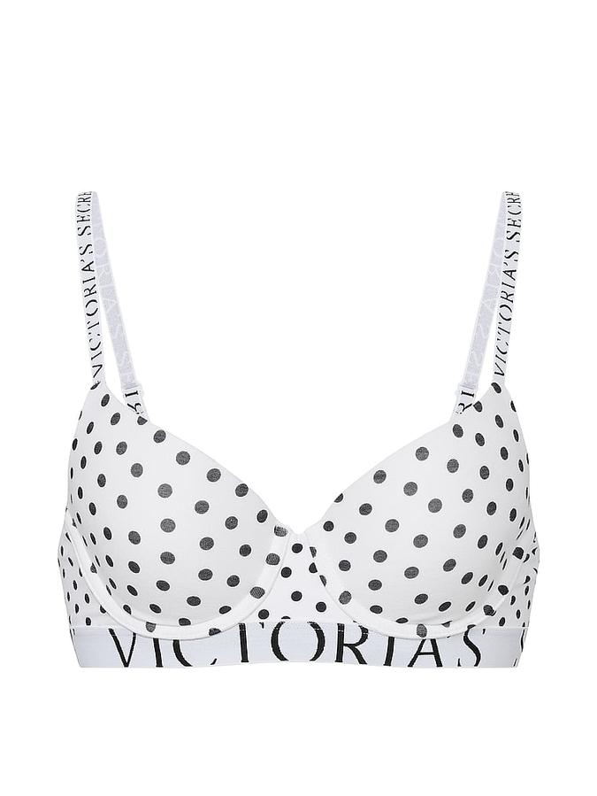 Cotton Exploded Logo Lightly Lined Demi Bra image number 2