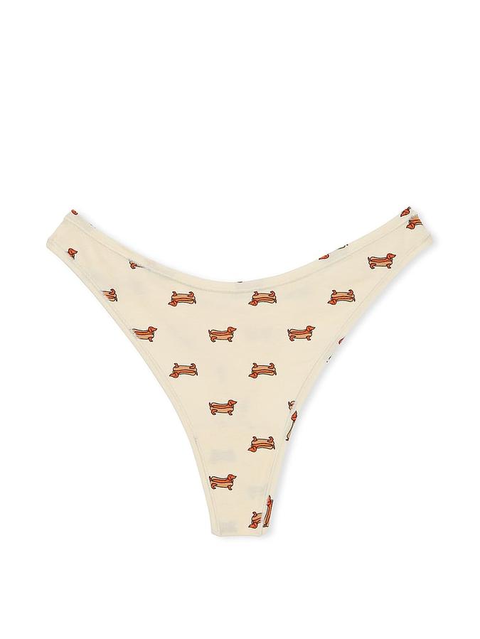 Cotton High-Leg Thong Panty