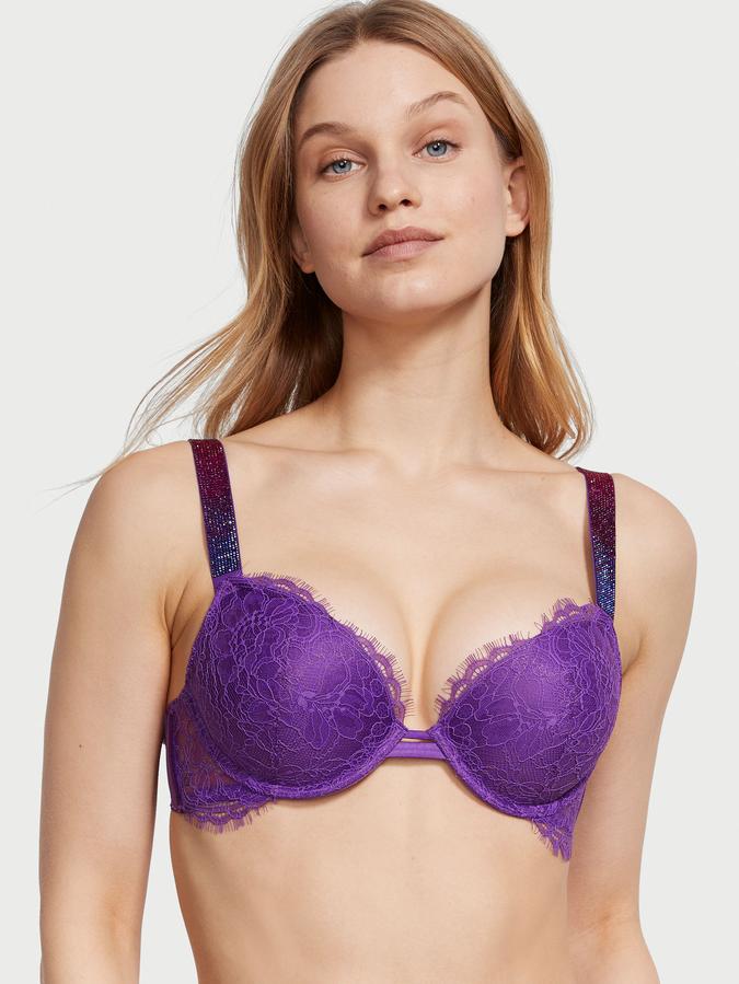 Shine Strap Lace Push-Up Bra image number 0