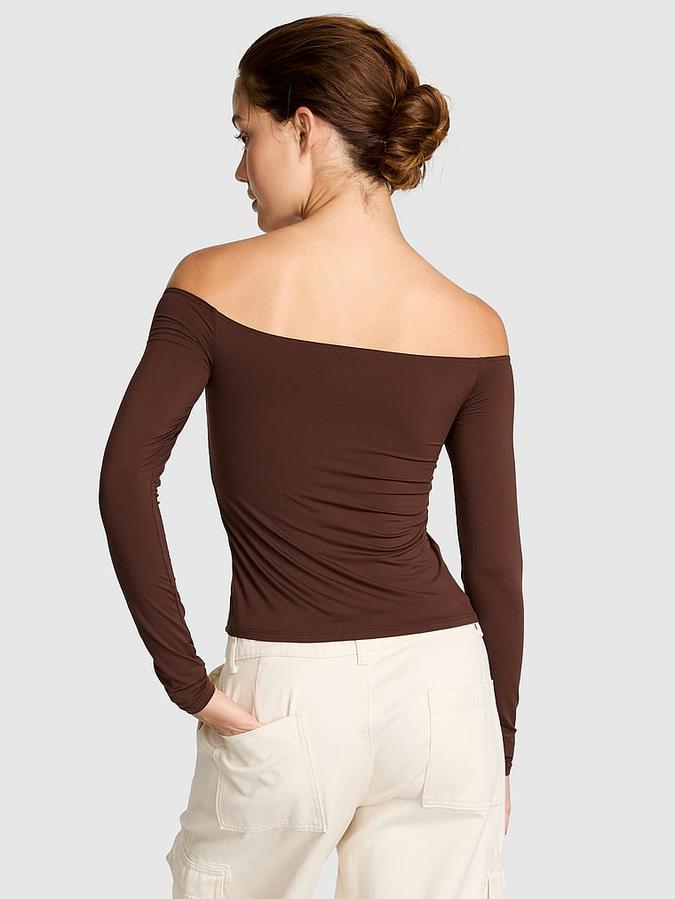 Base Stretch Off-The-Shoulder Long-Sleeve Top image number 1
