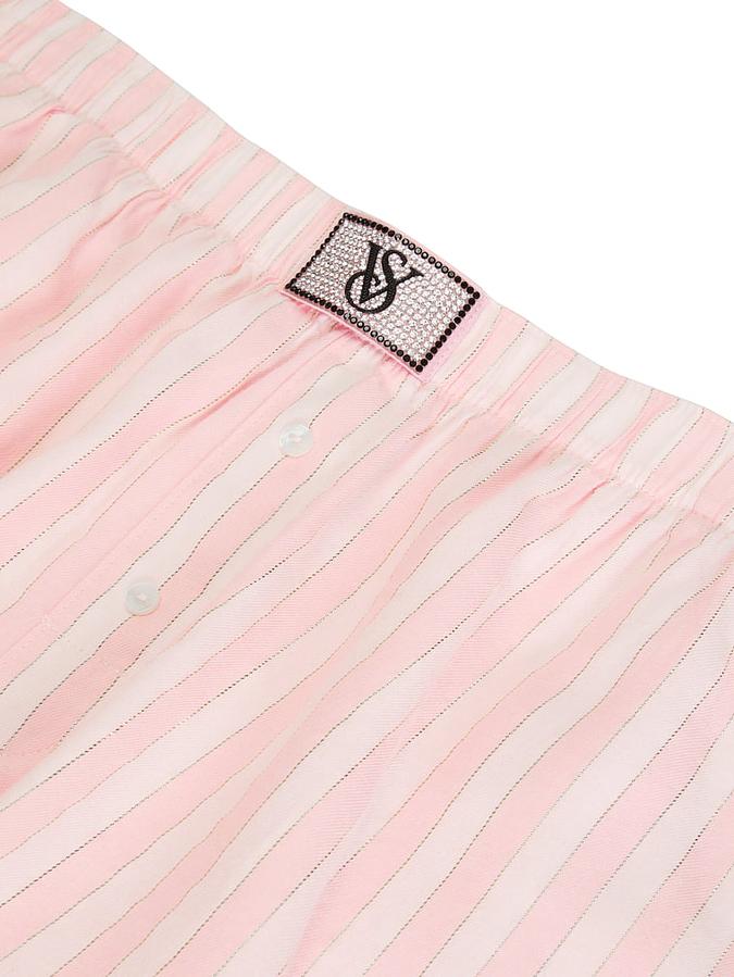 Flannel Long-Sleeve Short Tee-Jama Set image number 4