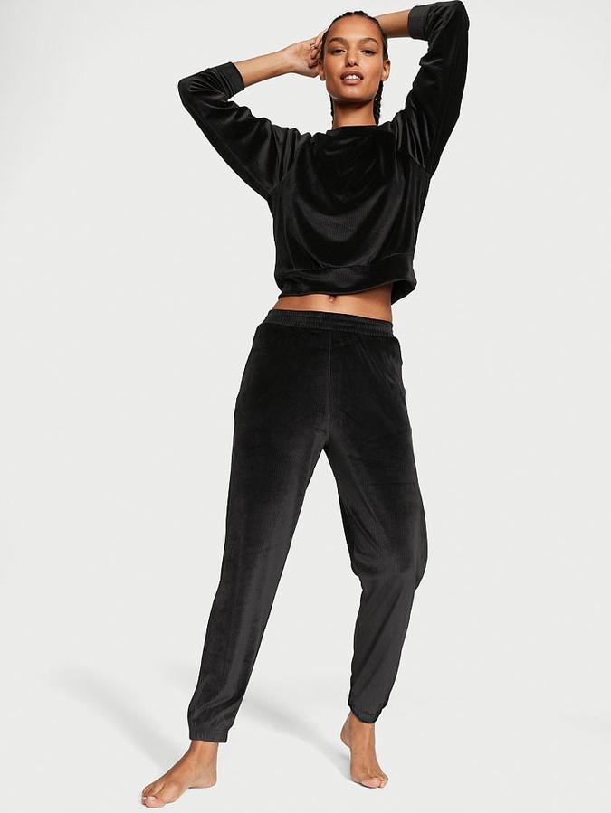 Velour Ribbed Lounge Pants image number 3