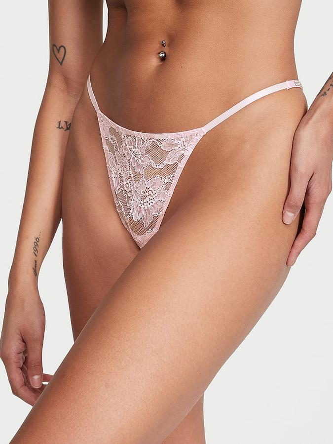 Shine Strap Lace V-String Panty image number 0