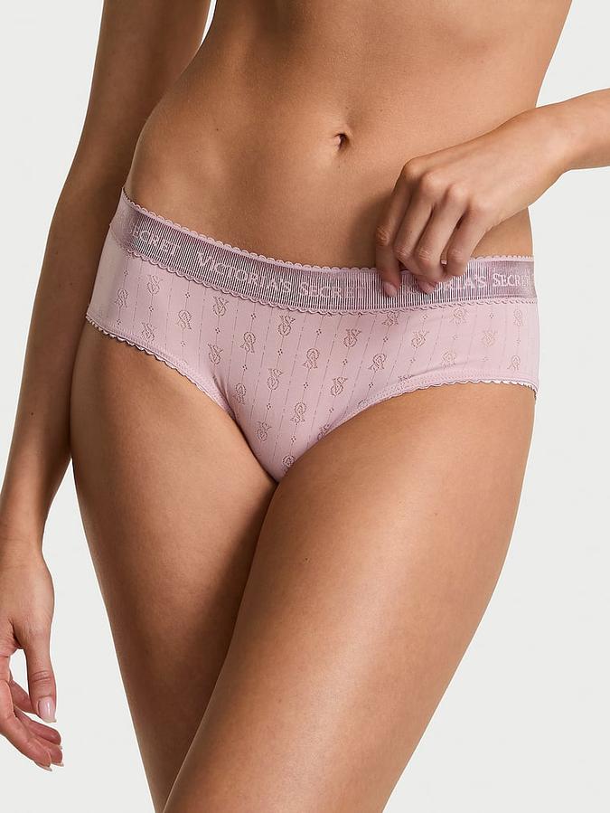 Logo Pointelle Hiphugger Panty image number 0