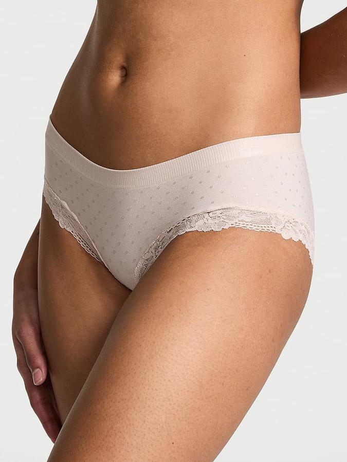 Seamless Lace-Trim Hiphugger Panty