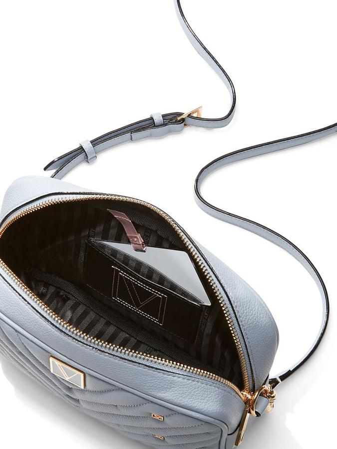 The Victoria Top-Zip Crossbody Vquilt Novelty Blue image number 1