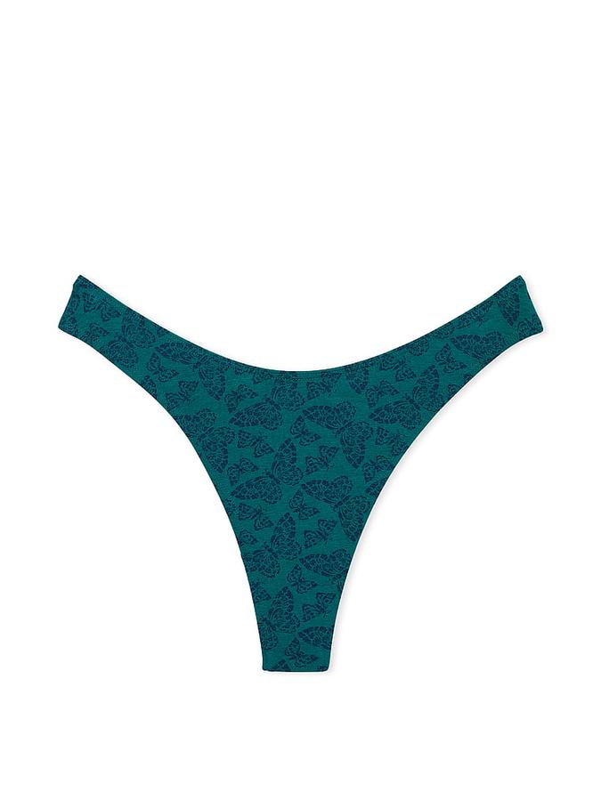 Stretch Cotton High-Leg Scoop Thong Panty image number 1